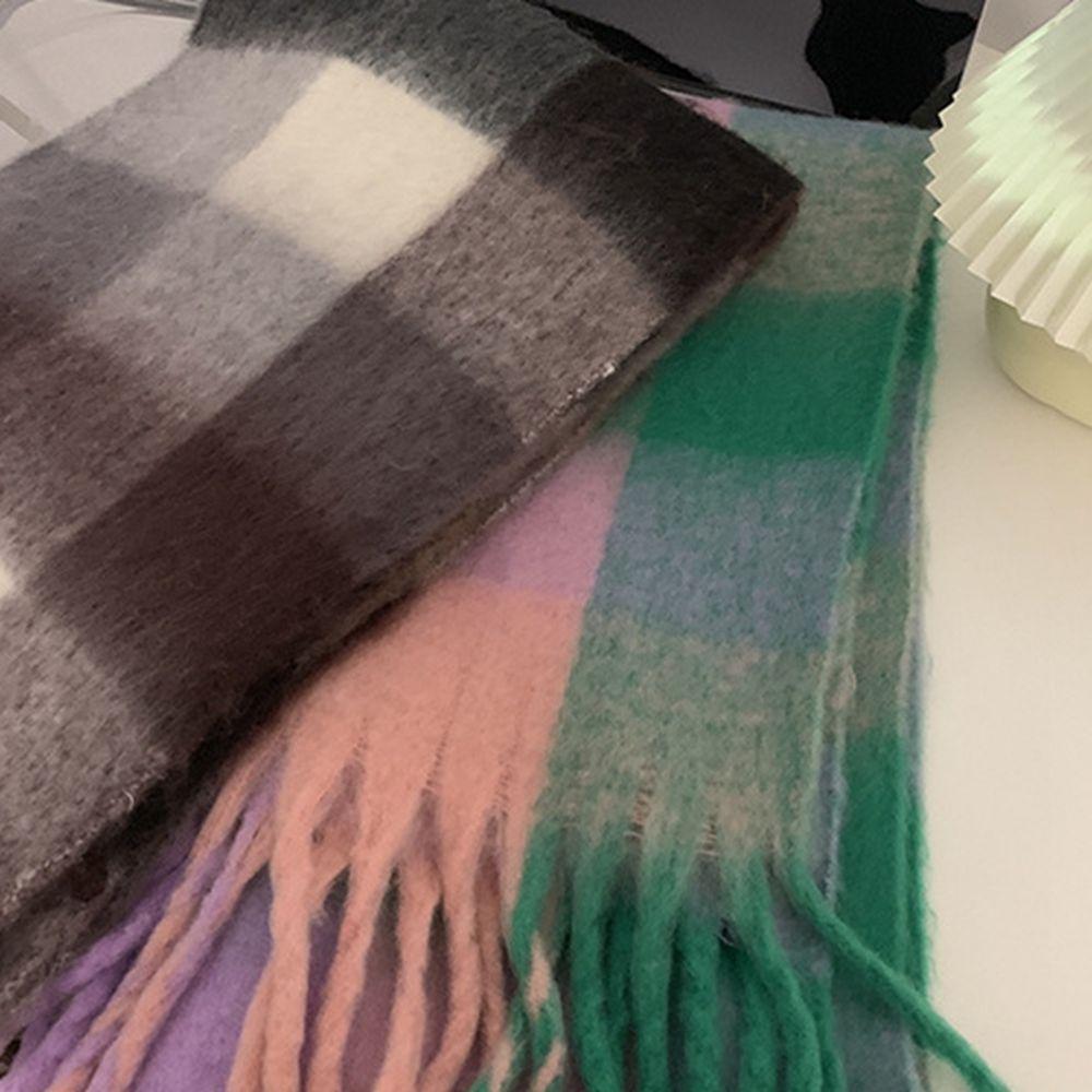 Style Scarves Autumn Winter Plaid Scarf Female Cashmere Shawl Pashmina  Wraps Cashmere Scarves