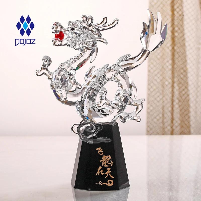 Crystal Flying Dragon Decoration Gift Box Christmas Gifts Living Room Office Desktop Home Decoration  Sculpture Handicrafts