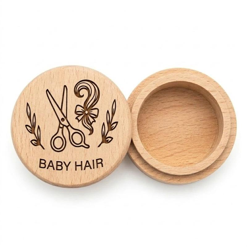 1 pièce Bois Brut Souvenir Pour Dents de Lait Cheveux & Souvenirs Boîte en Bois Fée des Dents Décoration de Maison Cadeau d'Anniversaire