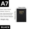 A7 2027 English Planner, 128-page Slim Weekly Notebook, 365-day Daily Planner Calendar, A7 Mini Portable Pocket Daily Planner