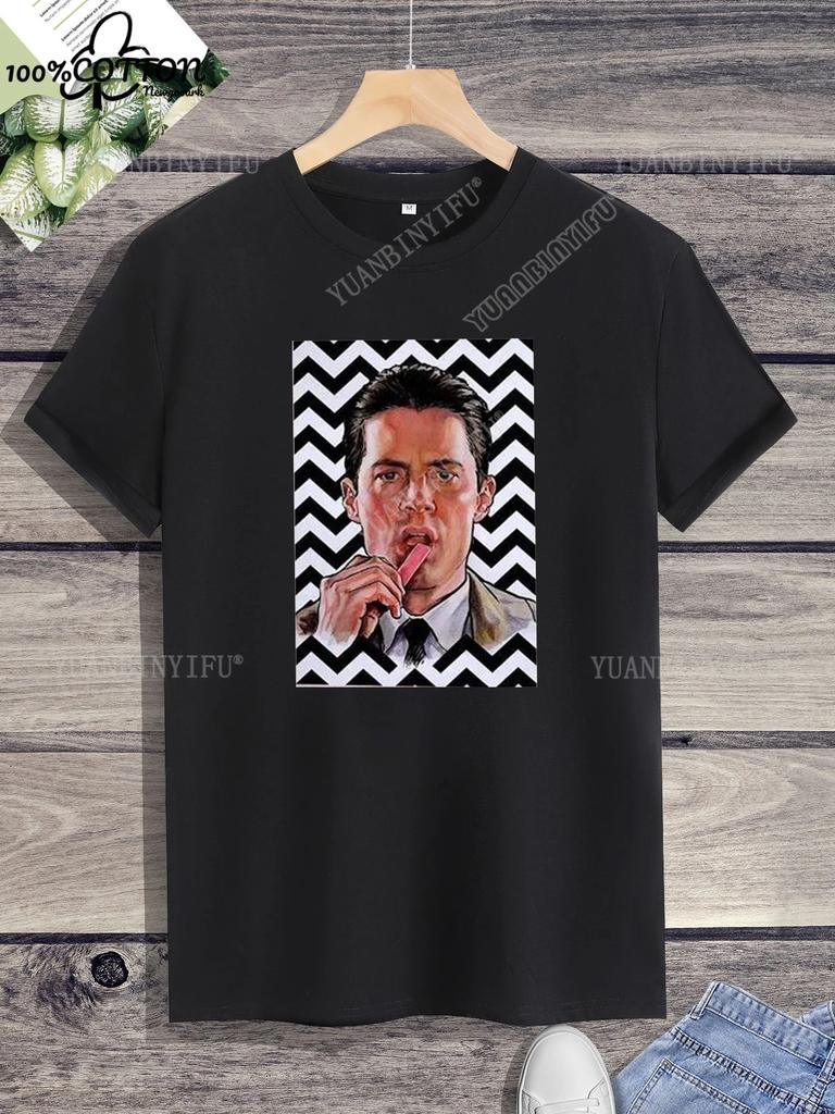 Classic Harajuku Twin Peaks Printed Unisex Cotton Shirt Loose T-shirt Top Short Sleeve O-neck Street Fashion Hot Product