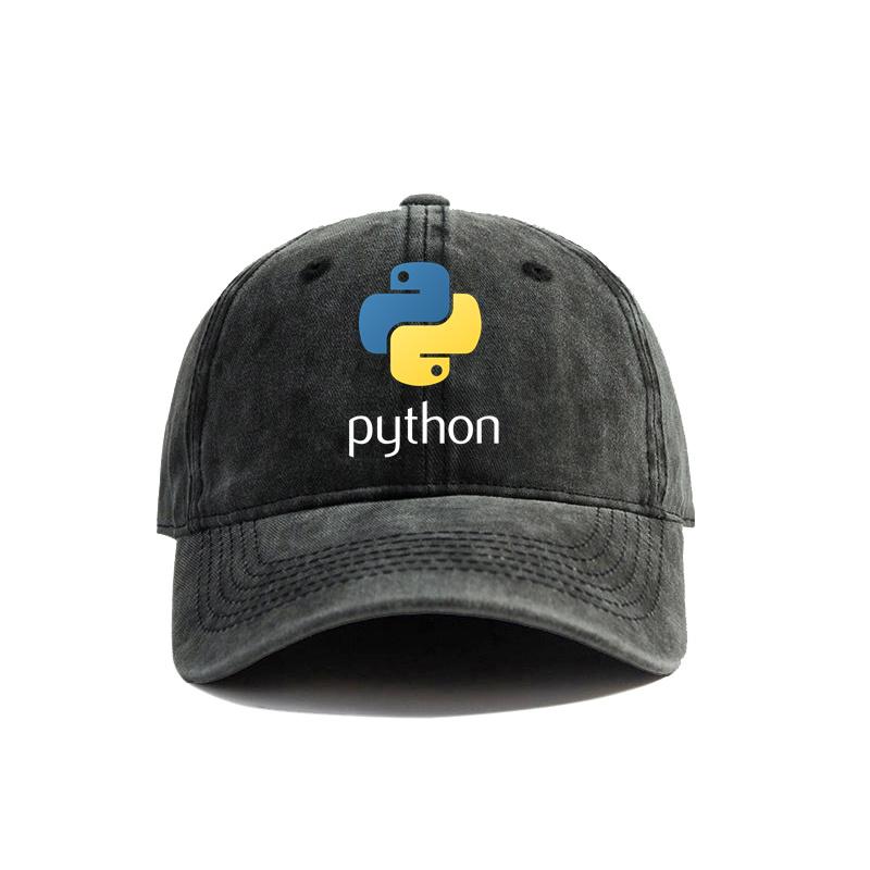 Computer Programmer Language Python Baseball Caps Distressed Hats Cap Unisex Women Retro Outdoor Summer Adjustable Hat
