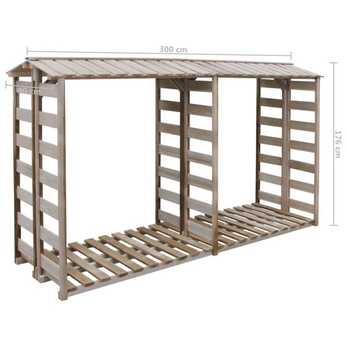 VidaXL Abri de stockage du bois de chauffage 300x90x176cm Pin imprégné