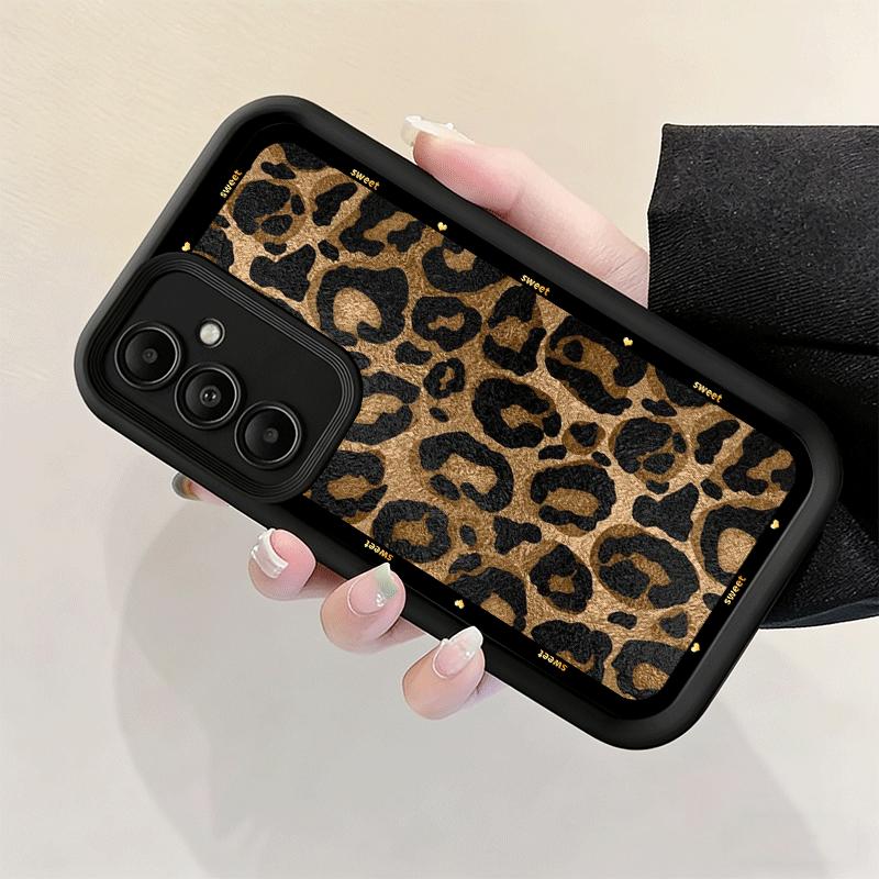 Phone Case for Samsung Galaxy A17 A16 A15 A14 A13 Fashion Sweet Leopard Print A56 A36 A26 A55 A35 A25 A54 A34 A24 A53 A33 A23 A0