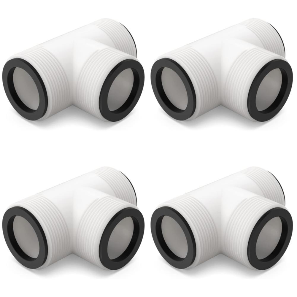 Pool Hose T Splitter with 3 L Rings Pool Hose Extender Controlling Flow Threaded Inlet Pump Adapter for 1.5 Inch Pool Pump Hose