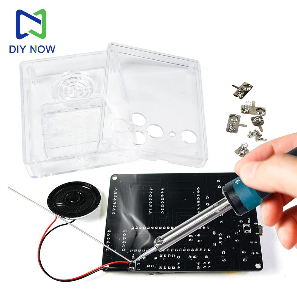 Voice Version 7 Pixel Game Console Electronic DIY kits Muyu Handheld 51 Single-chip Computer DIY Welding Practice Parts USB