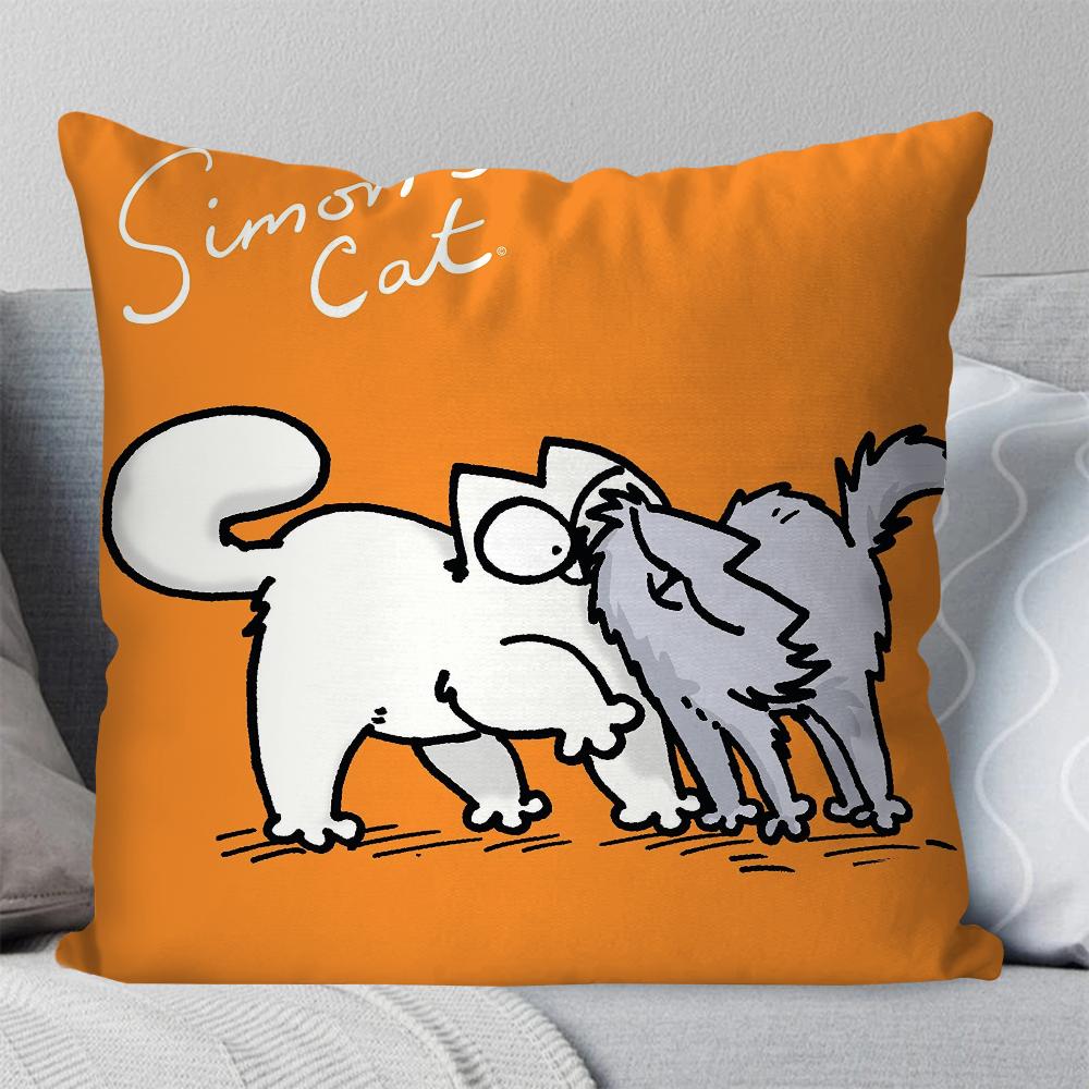 Cartoon S-Simons-Cat Cute Pillow Case Square Pillow Bedroom Sofa Leisure Comfort Cushion Car Living Room Home Decoration 40X40