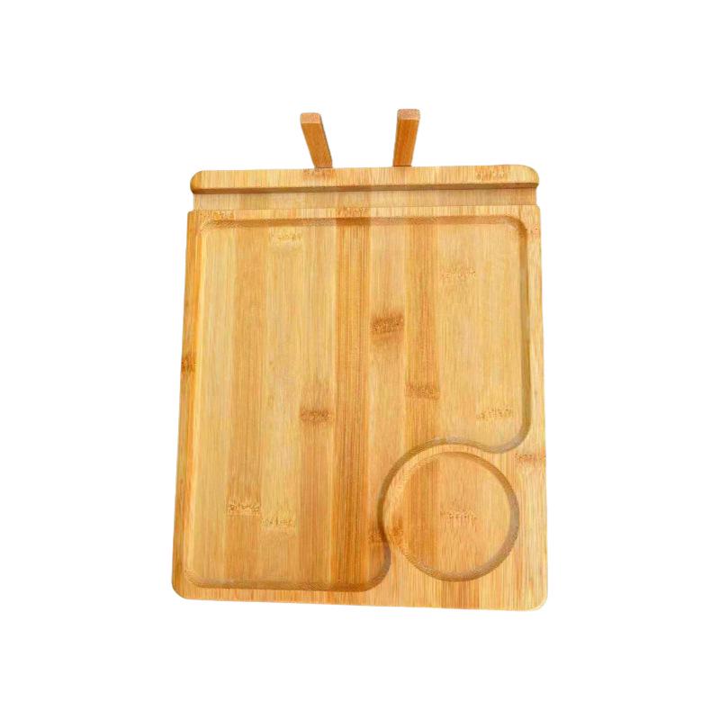 Bamboo Lazy Sofa Armrest Tray: Portable Foldable Tray with Phone and Cup Holders.