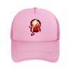 A Striking Red and Black Design with a Heroic Figure Mesh Baseball Cap Unisex Women Retro Sun Breathable Snapback Cap Dad  Hat