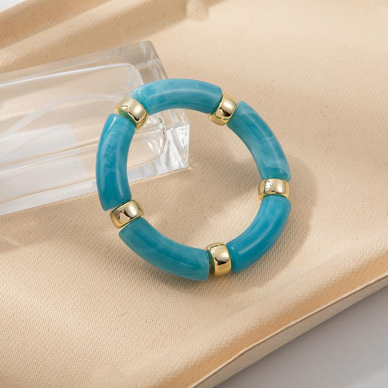 Vintage Multicolor Bamboo Joint Shaped Elastic Bracelets for Women Fashion Simple Handmade Personality Bracelets Female Jewelry
