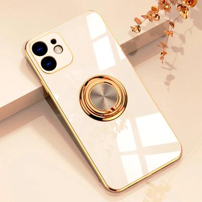 Luxury Plating Ring Case For iPhone 12 11 Pro Max XS XR X 7 8 Plus 11 11Pro Soft Silicone Phone Holder Covers