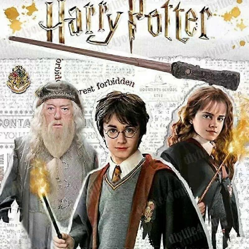 Harry Potter Feuer Zauberstab Echter Flammen schießender Stab Großes Kaliber Stäbe De Zauberstab mit Lichteffekten für Cosplay -YT4
