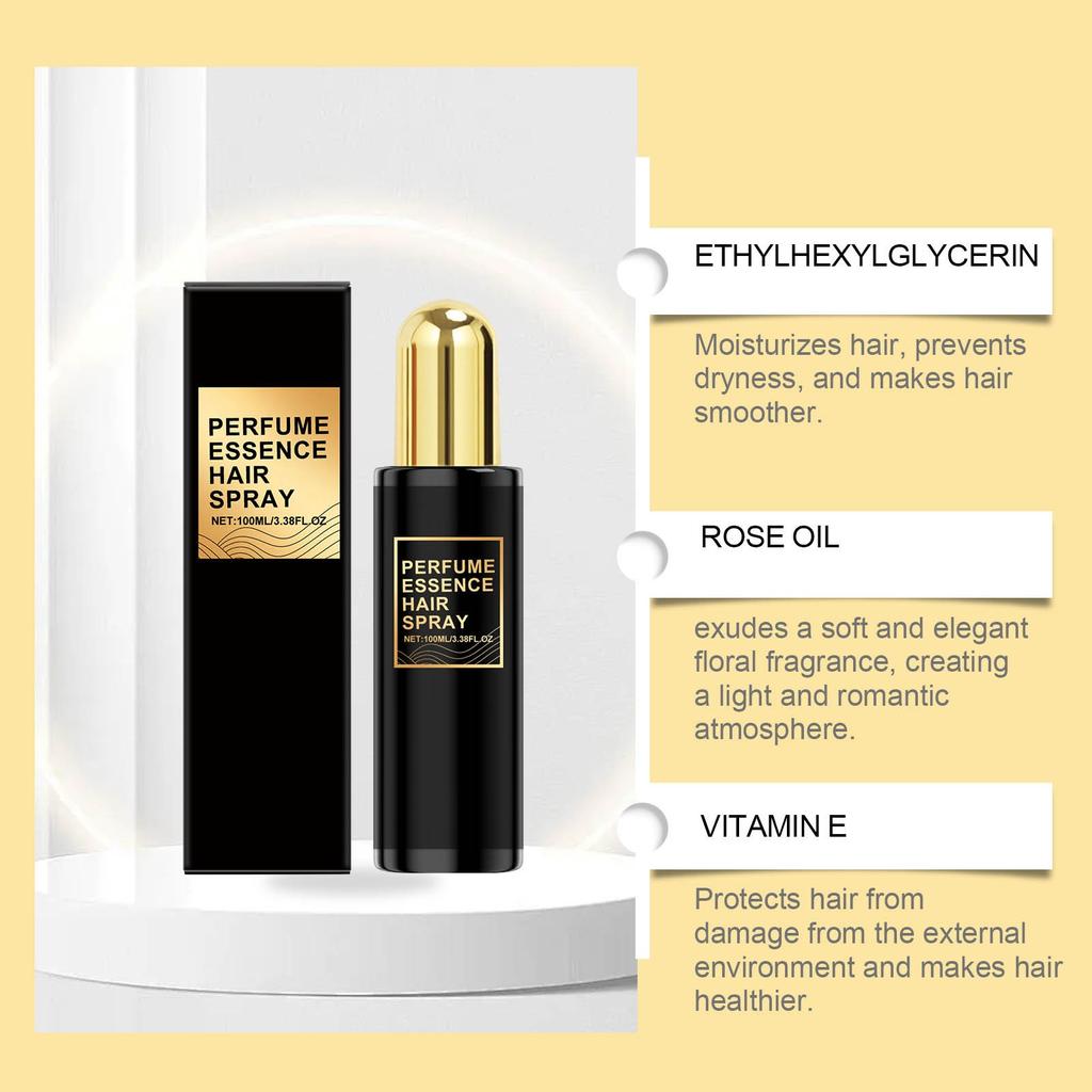Parfum Huile de Soin Capillaire Spray Soin Doux Cheveux Hydratant Lisse Soin Capillaire Hydratant Cheveux 100ml