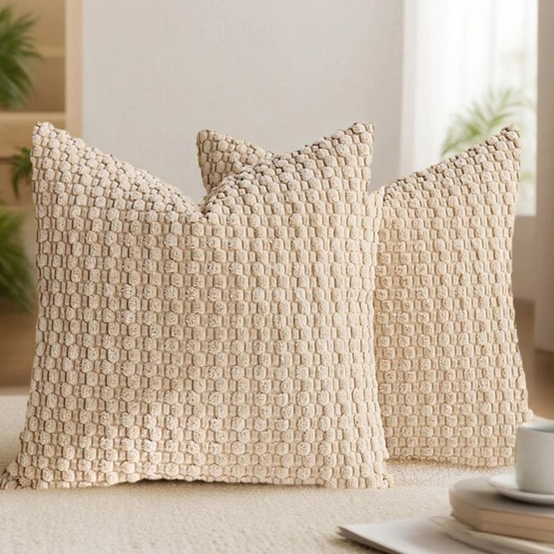Corduroy Bubble Pillow Cushion For Home Office Sofa Bed Soft Comfortable Support Neck Back Rest
