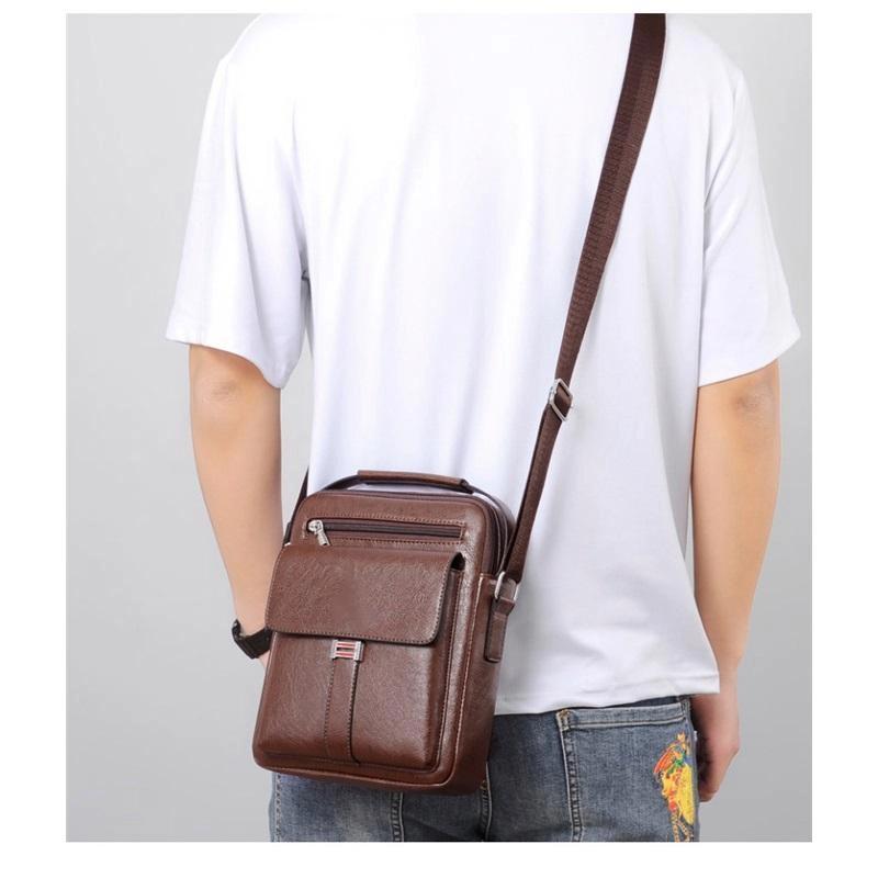 Men's Business Bag One Shoulder Messenger Bag Large Capacity Backpack Men's Messenger Bag Commuter Men's Messenger Shoulder Bag