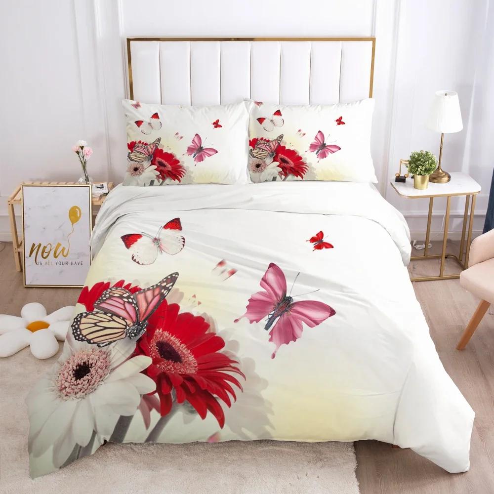 Bedding Set Duvet Cover Pillowcases Comforter/Quilt/Blanket Cover Luxury 3D HD Quality Printed Reactive Queen Single Leaf