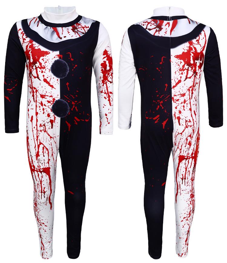 Haunted Clown Halloween Costume: Scary, Bloody Horror Cosplay for Stage and Role Play