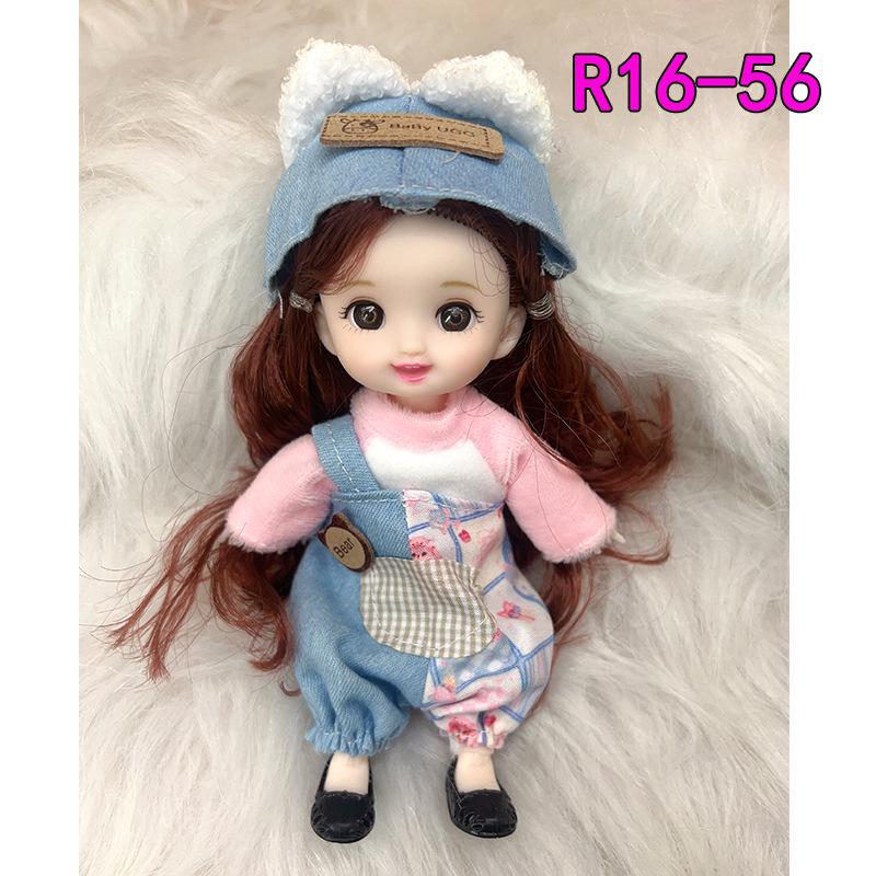 16cm 8-Point BJD Princess Doll with Denim Wedding Dress & Accessories - 6" Dress-Up OB11 Clothes, Tops, and Shorts