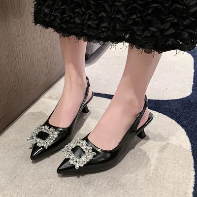 Pointed Sandals for Women Elegant Slingback Sandals Sexy Wedding Banquet Comfortable Crystal Women's High Heels Zapatos De Mujer