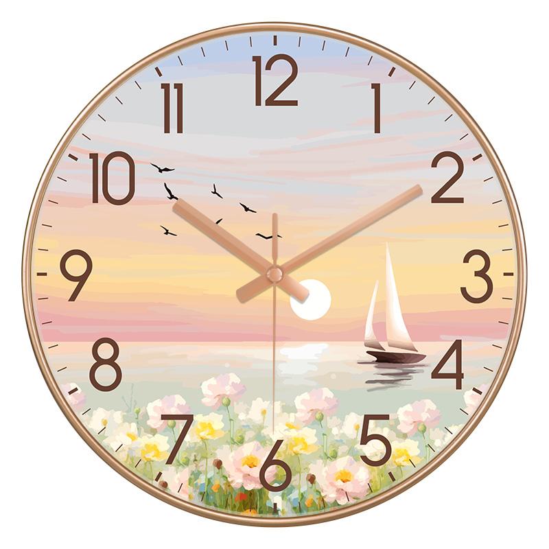 10/12 Inch Fashion Creative Wall Clock Silent Nordic Artist Living Room Bedroom Wall Watch Oil Painting Style Home Decoration