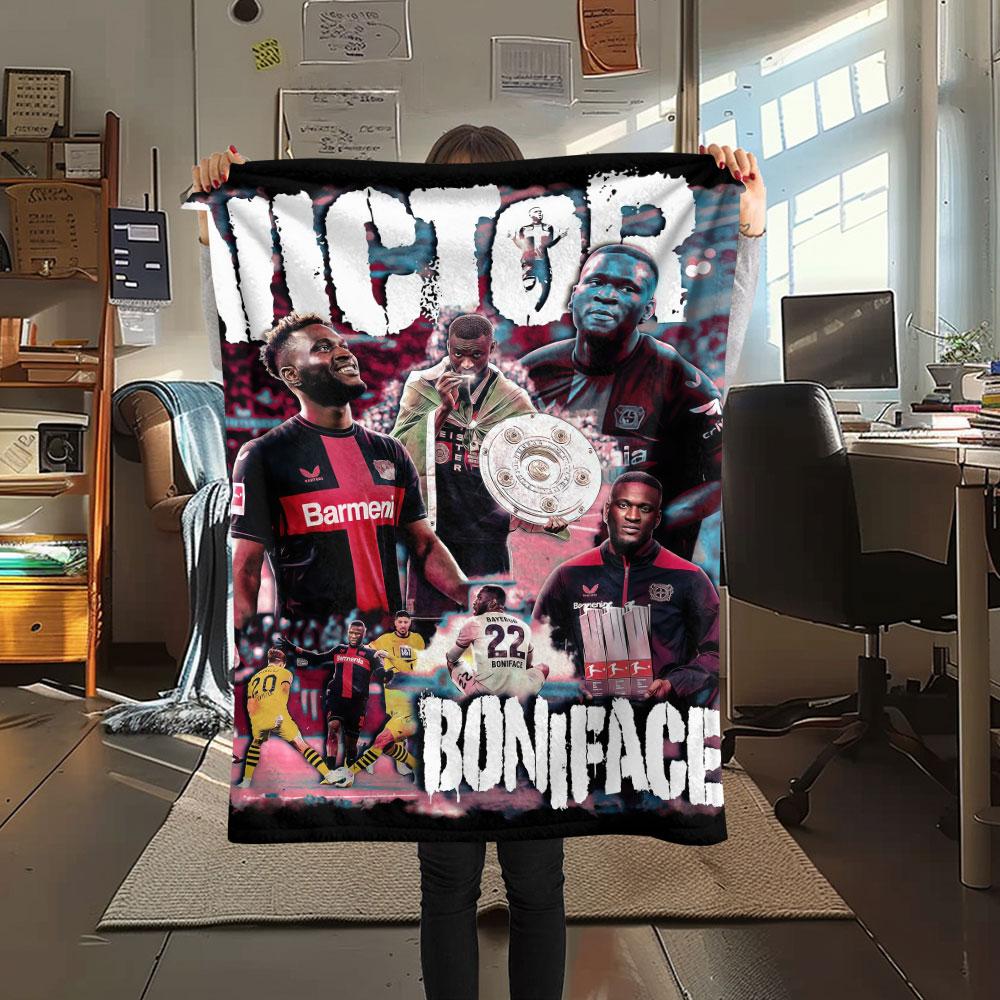 Victor Boniface Printed Flannel Blanket, soft throw for bedroom sofa, washable, fan merchandise, great gift.