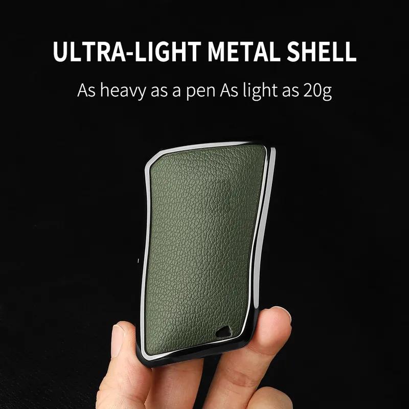 5 Button Metal and Leather Car Key Case Cover For Lexus LM350h LM500H  2024 Car Key Case Protect Fob