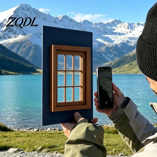 Studio Photo Props Window View Photography Prop, Paned Helper, Scene Background Frame Prop for Outdoor Pictures Travel Vacation Social Media