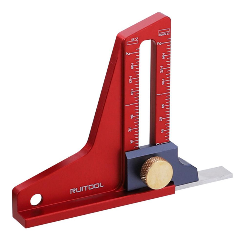 CNC Aluminum Alloy Table Saw Ruler with Magnetic Height Gauge Precision Depth Measuring Tool for Circular Saw Router