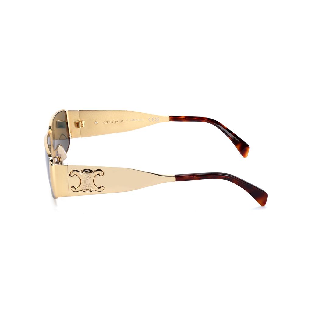 Celine Metall Rechteckige Sonnenbrille Unisex Sonnenbrille Gold CL40325U30N