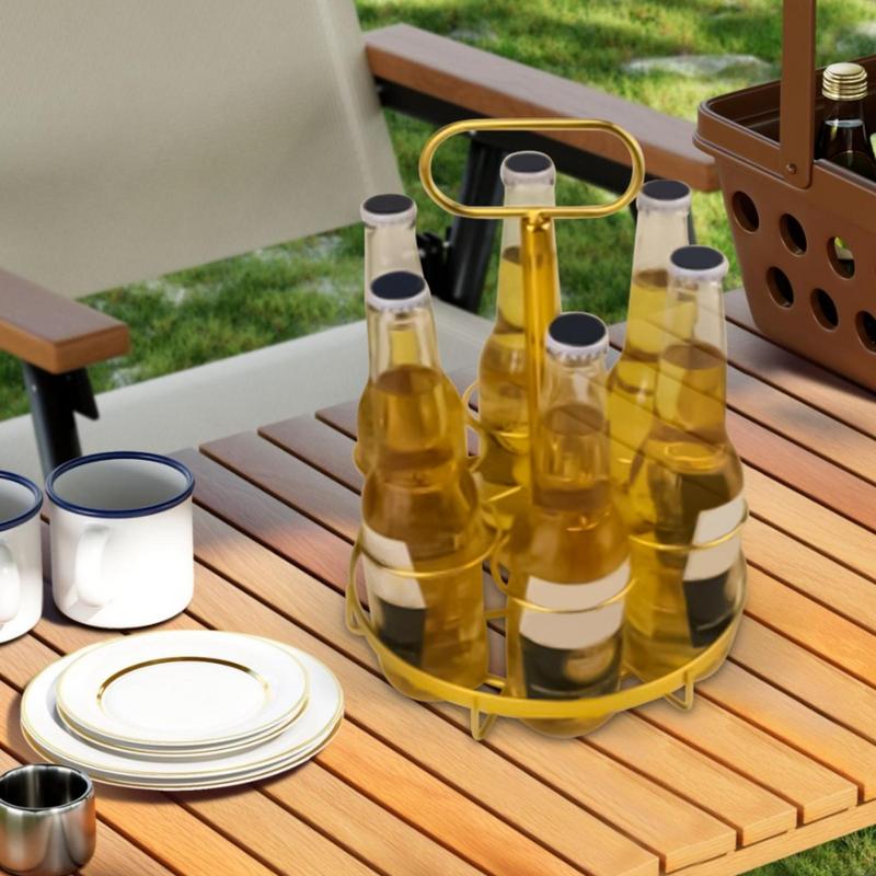 Beer Holder 6 Bottles Refrigerator Beer Rack Wine Hand Basket Drinking Display Stand For Restaurants Nightclubs Dance Parties