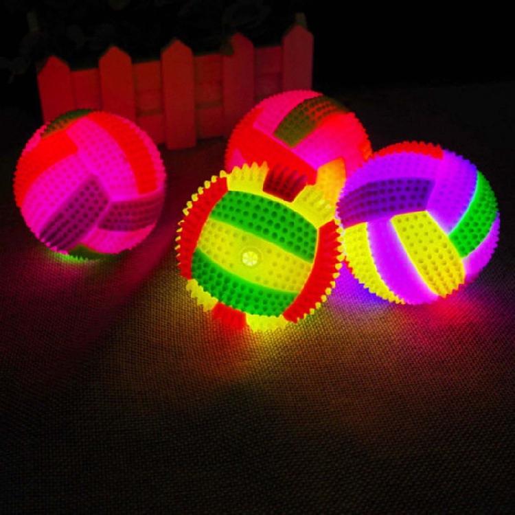Hundespielzeug zum Kauen für kleine bis große Hunde Gummi Quietschend Leuchtender Ball Langeweile vertreiben