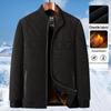 2025 Men's Plus Velvet Thickened Wool Coat - Autumn/Winter Style for Middle-aged and Elderly