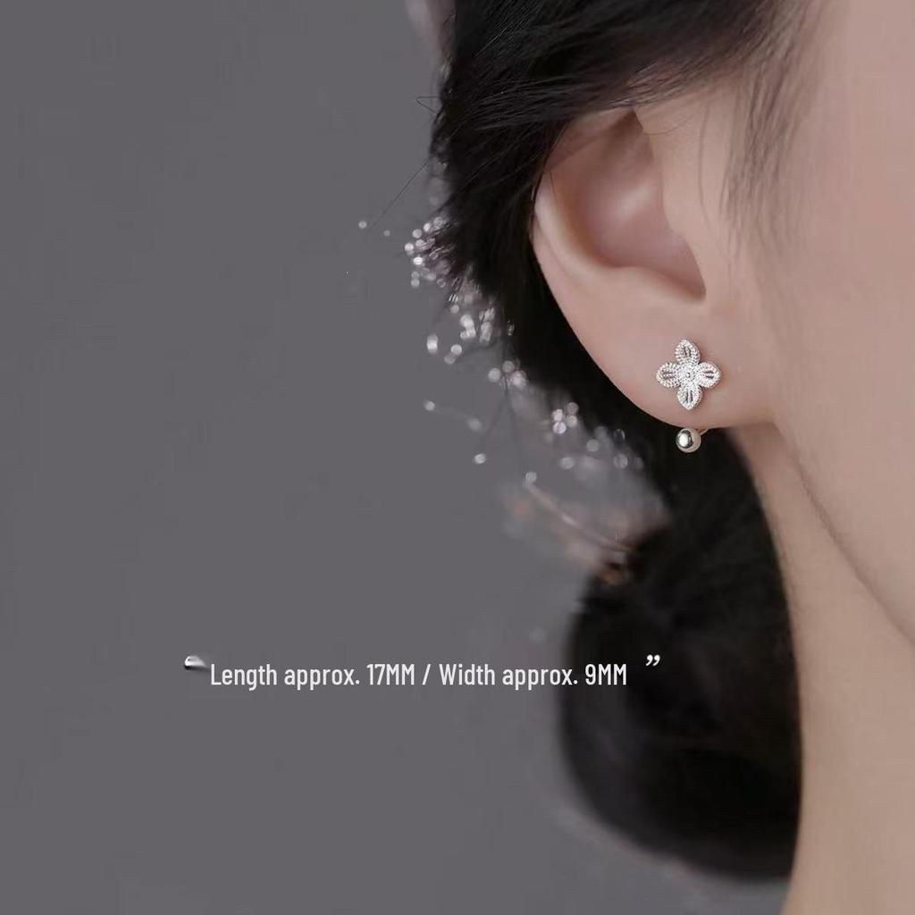 Elegant 925 Sterling Silver Flower Stud Earrings - Lightweight, High-End Women's Jewelry 2026