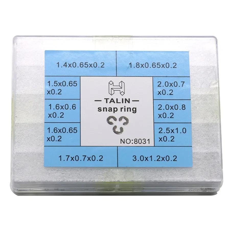 

150 шт. 1,4 мм-3,0 мм 10 размеров Металлические кнопки-толкатели для часов, защелки, стопорные кольца, ассортимент в коробке для часового мастера, ремонта