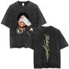 Πλυμένο Vintage T-shirt με Γραφικό Πρόσωπο Michael Jackson Ανδρικά Γυναικεία Ρετρό Γοτθικά Rock T-shirts Ανδρική Μόδα Hip Hop Oversized T-shirts