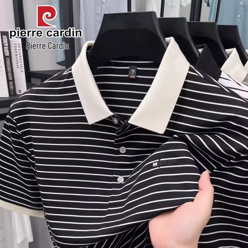 Pierre Cardin Men's Modal Blend Striped Short Sleeve Polo Shirt
