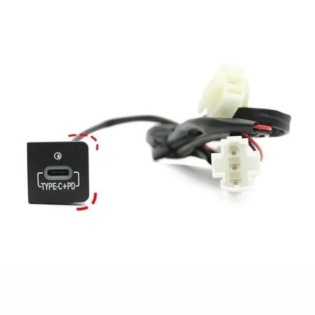 Car USB Charger PD Quick Charge QC3.0 Phone Charging Adapter Outlet Button For Volkswagen Golf 6 Jetta 5 MK6 Scirocco 2006-2012