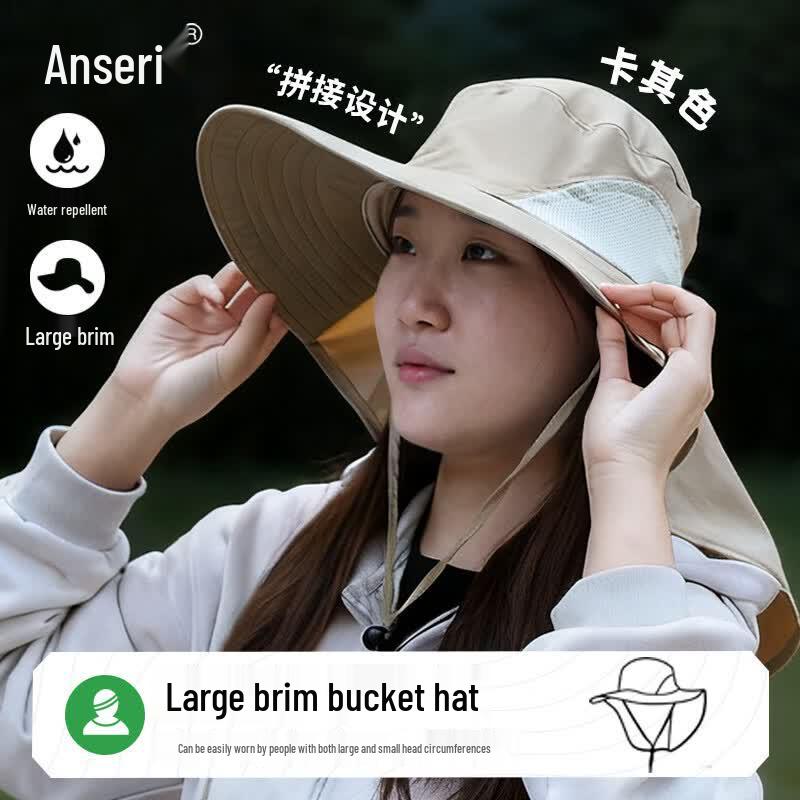 Sun Protection Wide Brim Fisherman Hat with Neck Flap