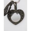ROLAROLA HEART Stud MIRROR LEOPARD KEYRING CHARCOAL
