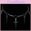 Gothic Style Chain Necklace With Silver Dagger And Spikes For Men And Women