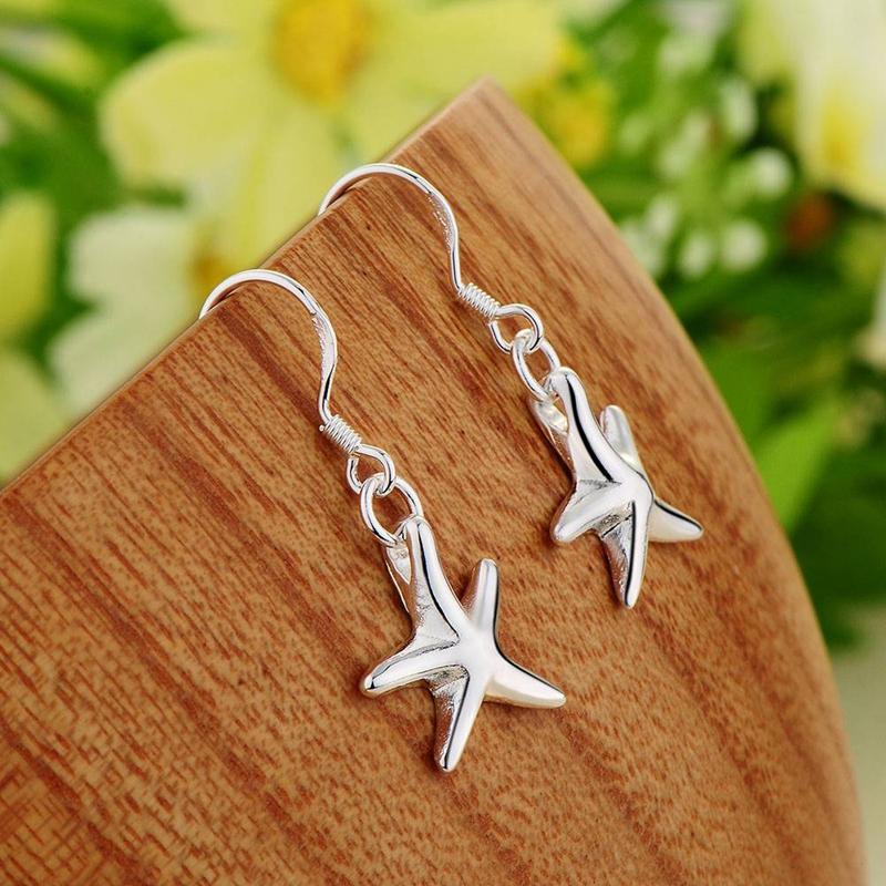 925 Sterling Silver Earrings Hot Starfish For Women Exquisite Student Girlfriend Jewelry Accessories Wedding Fashion Gift