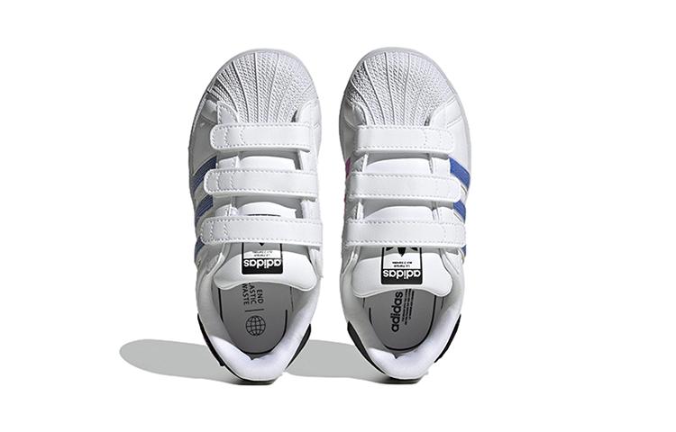 adidas Originals Superstar Abrasion Resistant Abrasion Resistant Low Top Kids' Skateboarding Shoes White Blue GV8988