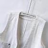 Women's Simple Casual White Denim Sleeveless Vest Jacket for Spring/Summer