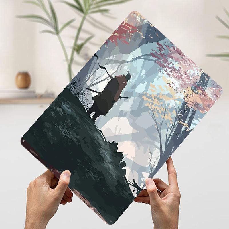 Ghost of Tsushima Metal Poster Customized Wall Art Retro Vintage Tinplate Signs for Man Cave Gaming Room Decoration Aesthetic