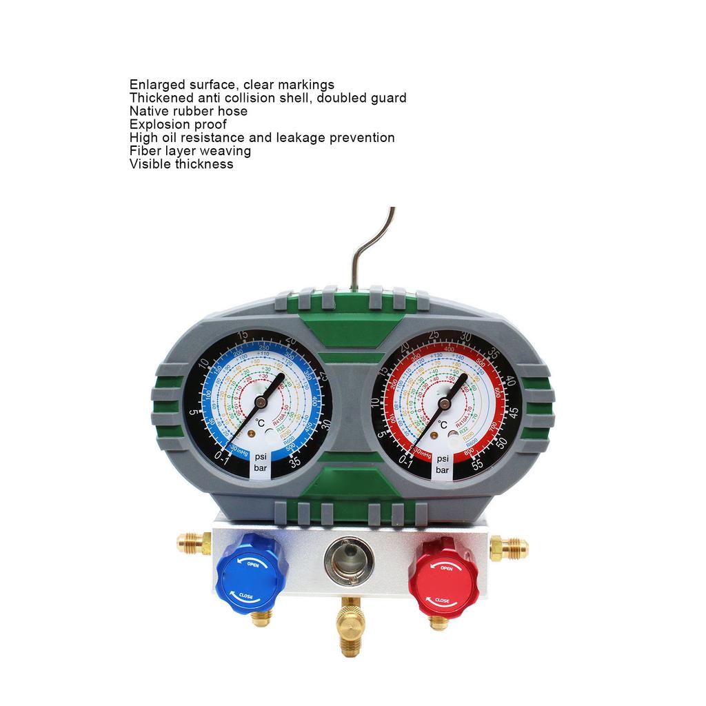 AC Manifold Gauge Set 500PSI 800PSI Dual Gauges 5ft Hose AC Charging Gauge Kit for R600 R290 R410A R32 System