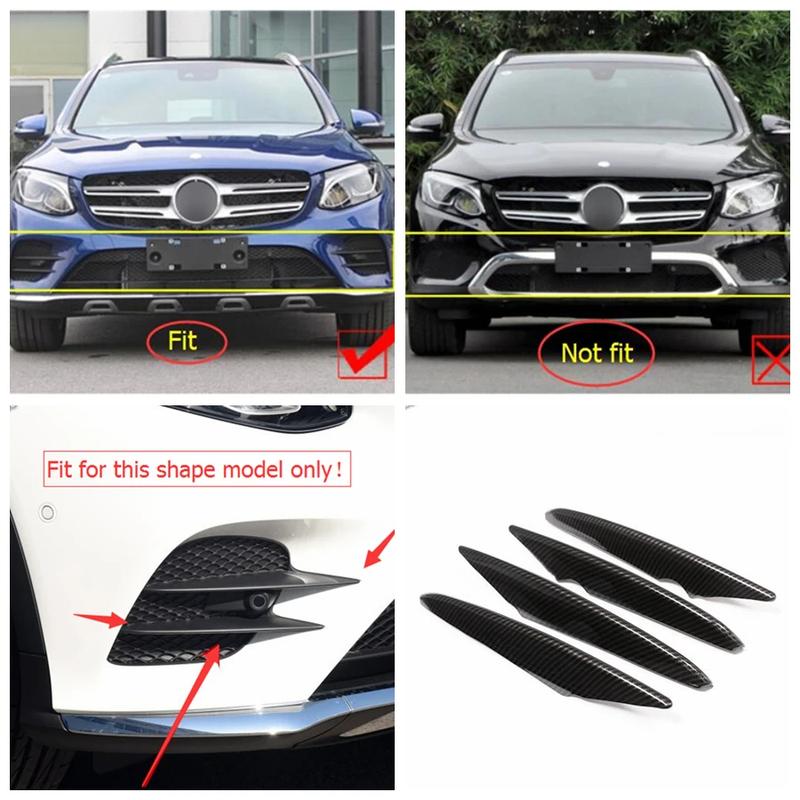 Front Bumper Fog Lights Eyelid Eyebrow Outer Garnish Molding Cover Trim Fit For Mercedes Benz GLC X253 2015 -  Accessories