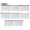 Student Document Holder 8 Pcs A4 A5 B6 A8 Binder Pockets, 6/11 Hole Clear Plastic Zipper Paper Storage Envelope Pouch Organizer, Loose