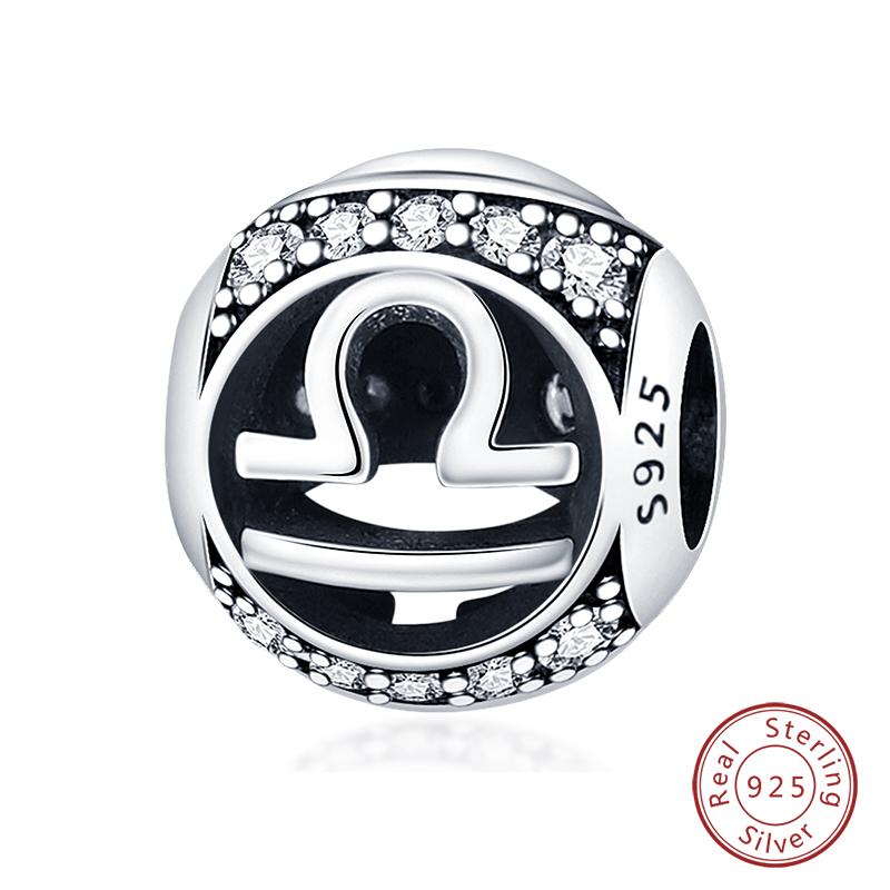 Charms Fit Qikaola Bracelets Copper Twelve Constellations Charms Beads Leo Aries Virgo For Birthday Jewelry Gifts