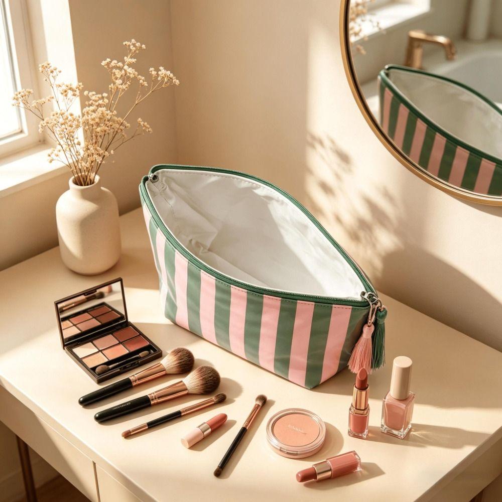 Glossy Toiletry Pouch PVC Makeup Organizer Multipurpose Storage Bag  Women