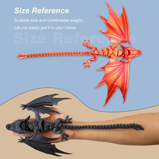 3D Printed Dragon Toy, Articulated Bird Fidget, Dragon Figurine with Movable Joints, Animal Action Figure for Kids Adults Stress Relief